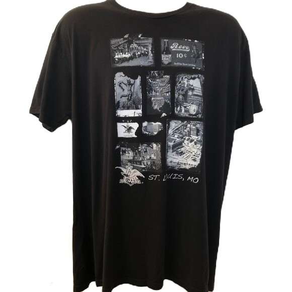Anheuser Busch St. Louis MO Brewery Tour Men's Unisex Black Graphic T-shirt XL - Picture 1 of 6